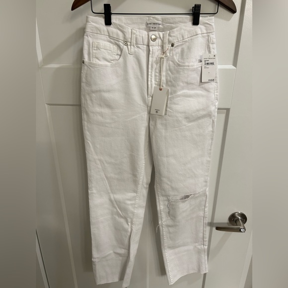 NWT Good American Icon Crop Split Jean White Sz 4 - Picture 4 of 8